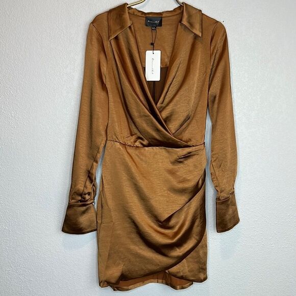 NWT LINE & DOT Bella Mini Dress In Camel Small Revolve - Picture 2 of 14